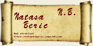 Nataša Berić vizit kartica